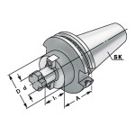 Držák SK40 nástrčných fréz pr. 16 mm, délka 100 mm