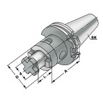 Držák SK40 nástrčných fréz pr. 16 mm - kombinovaný, délka 160 mm