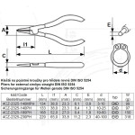 Kleště na pojistné kroužky pro hřídele rovné 140 mm, hrot 1,3 mm