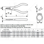 Kleště na pojistné kroužky pro hřídele vyhnuté 90° MINI 130 mm, hrot 0,9 mm