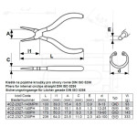 Kleště na pojistné kroužky pro otvory rovné 140 mm, hrot 1,3 mm