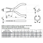 Kleště na pojistné kroužky pro otvory vyhnuté 90° MINI 130 mm, hrot 0,9 mm