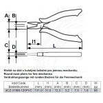 Kleště na drát s kulatými čelistmi 125 mm